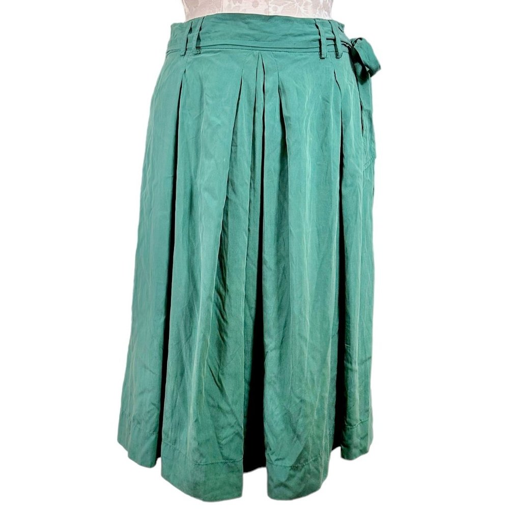 Zara Basic Side Tie Modal Skirt Emerald MEDIUM